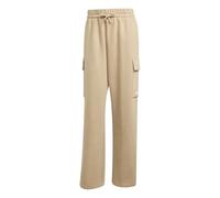 adidas Mujer Essentials Linear Fleece Cargo Pants, Warm Sandstone/White, XL