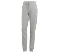 adidas Mujer Essentials Linear French Terry Cuffed Pants, Medium Grey Heather / White, L