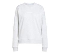 adidas Mujer Essentials Linear French Terry Sweatshirt, Light Grey Heather/White, S