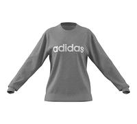 adidas Mujer Essentials Linear French Terry Sweatshirt, Medium Grey Heather/White, M