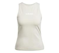 adidas Mujer Essentials Linear Slim Cotton Tank Shirt, Wonder Alumina/White, M