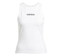 adidas Mujer Essentials Linear Slim Cotton Tank, White/Black, XS
