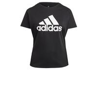 adidas Mujer Essentials Logo tee (Plus Size), Black/White, XL Plus