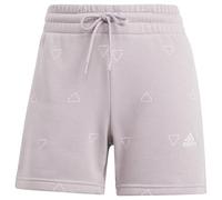 adidas Mujer Essentials Monogram Fleece Graphic Shorts, preloved Fig, L