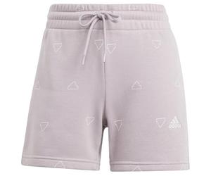 adidas Mujer Essentials Monogram Fleece Graphic Shorts, preloved Fig, L
