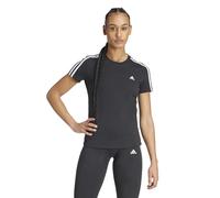 adidas Mujer Essentials Slim 3-Stripes Tee, Black / White, XS