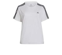 adidas Mujer Essentials Slim 3-Stripes tee (Plus Size), White/Black, 4XL Plus