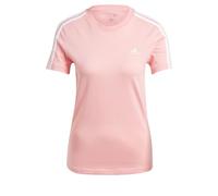 adidas Mujer Essentials Slim 3-Stripes tee, Semi Pink Spark F24 / White, S