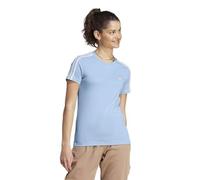 adidas Mujer Essentials Slim 3-Stripes Tee, Wonder Blue / White, XL
