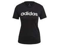 adidas Mujer Essentials Slim Logo Tee, Black / White, M