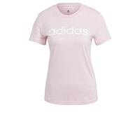 adidas Mujer Essentials Slim Logo tee, Clear Pink/White, S