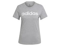 Adidas Mujer Essentials Slim Logo tee, Medium Grey Heather/White, M