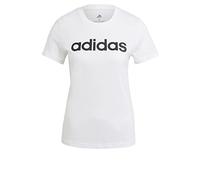 adidas Mujer Essentials Slim Logo Tee, White / Black, S