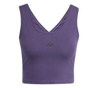 adidas Mujer Essentials Small Logo Cotton Lifestyle Tank, Aurora Plum/Black, M