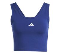 adidas Mujer Essentials Small Logo Cotton Lifestyle Tank, Dark Blue/White, XL