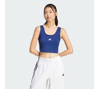 adidas Mujer Essentials Small Logo Cotton Lifestyle Tank Shirt, Dark Blue/White, XXL