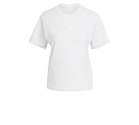 adidas Mujer Essentials Small Logo Cotton Shirt, Light Grey Heather/White, XL