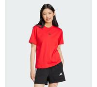 Adidas Mujer Essentials Small Logo Cotton T-Shirt, Pure Ruby/Black, XS
