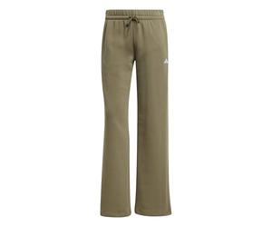 adidas Mujer Essentials Small Logo Feel Cozy Open Hem Pants, Olive strata/White, S