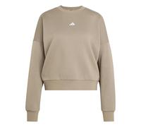 adidas Mujer Essentials Small Logo Feel Cozy Relaxed Fit Sweatshirt, Khaki Six/White, XL