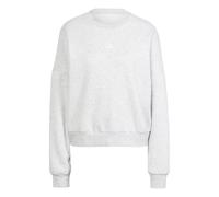 adidas Mujer Essentials Small Logo Feel Cozy Relaxed Fit Sweatshirt, Light Grey Heather/White, XS