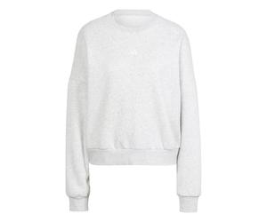 adidas Mujer Essentials Small Logo Feel Cozy Relaxed Fit Sweatshirt, Light Grey Heather/White, XS