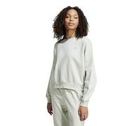 adidas Mujer Essentials Small Logo Feel Cozy Sweatshirt, Linen Green/White, XS