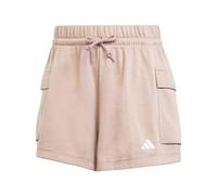 adidas Mujer Essentials Small Logo French Terry Cargo Shorts, Warm Clay/White, S
