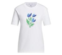 adidas Mujer Floral Bloom At Your Own Pace Graphic Shirt, White, L