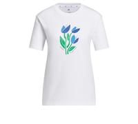 adidas Mujer Floral Bloom At Your Own Pace Graphic Shirt, White, XXS