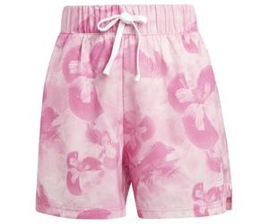 Adidas Mujer Floral Graphic Woven Shorts, Off White/Bliss Pink/Pulse Magenta, XL