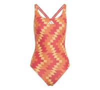 adidas Mujer Football-Inspired V-Back Graphic Swimsuit Swimwear, Lucid Red, 38