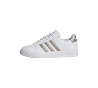 adidas Mujer Grand Court Cloudfoam Lifestyle Court Comfort Shoes, Cloud White/Platinum Metallic/Platinum Metallic, 38 EU
