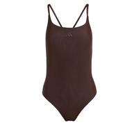 adidas Donna ICONISEA Ribbed Padded Thin Straps Swimsuit, Aurora Coffee, 42
