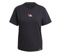 adidas Mujer Lounge Mini Graphic T-Shirt, Black, XXL