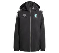 adidas Mujer MERCEDES - AMG PETRONAS FORMULA ONE TEAM MECHANICS RAIN JACKET WOMEN, Black/Reflective Silver, S