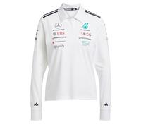 Adidas Mujer Mercedes - AMG Petronas Formula One Team Team Polo Long Sleeve Women, White/Black, XXL