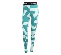 adidas Mujer Multi Synthetic Base Layer Tights, Semi Flash Aqua/Semi Impact Orange, M