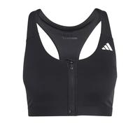adidas Mujer Optime Essentials Workout Zip-Front Medium Support Bra, Black, S