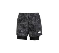 adidas Mujer Own The Run Spray Dye 2in1 Short, Grey Four/Black, S