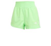 adidas Mujer Pacer Training 3-Stripes Woven High-Rise Shorts, Lime Burst/White, M 5 Inch