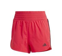 adidas Mujer Pacer Training 3-Stripes Woven High-Rise Shorts, Pure Ruby/White, XXL 5 Inch