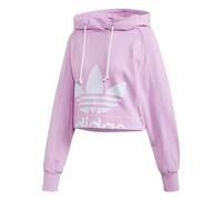 Adidas Mujer Recortada Trefoil Sudadera con Capucha Corto Fashion Sport Gym Lila