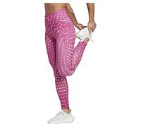 adidas Mujer Running Essentials Brand Love 7/8 Leggings, Silver Dawn/Semi Lucid Fuchsia, S