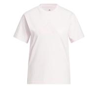 adidas Mujer Satin-Filled Logo Graphic Shirt, Distilled Pink, XXS