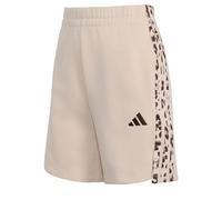 adidas Mujer Seasonal Essentials 3-Stripes Animal Print Shorts, Crystal Linen/Multicolor/Crystal Linen, L