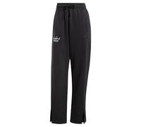 adidas Mujer Signature Graphic Embroidery Fleece Straight Leg Pant, Black, S