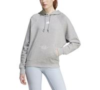 adidas Mujer Signature Graphic Embroidery French Terry Loose Hoodie, Medium Grey Heather, XL