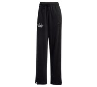 adidas Mujer Signature Graphic Embroidery French Terry Straight Leg Pant, Black, L
