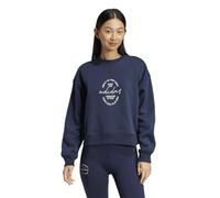 adidas Mujer Signature Graphic Print Fleece Loose Sweatshirt, Legend Ink, L